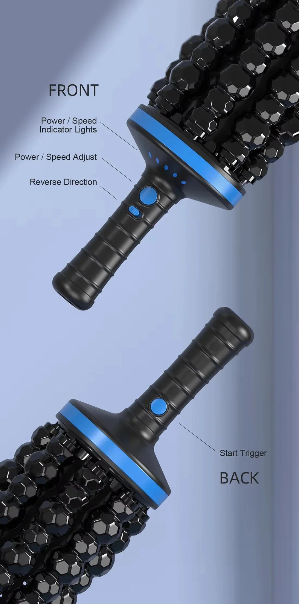 Rechargeable Roller Body Massage 360 Rolling Percussive Relief Muscle Relax Stress