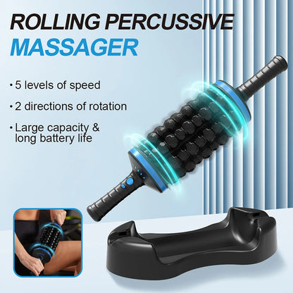 Rechargeable Roller Body Massage 360 Rolling Percussive Relief Muscle Relax Stress
