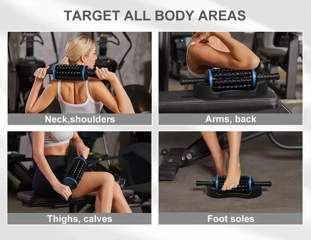 Rechargeable Roller Body Massage 360 Rolling Percussive Relief Muscle Relax Stress